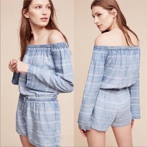 Anthropologie Cloth And Stone Off The Shoulder  Tencel Romper